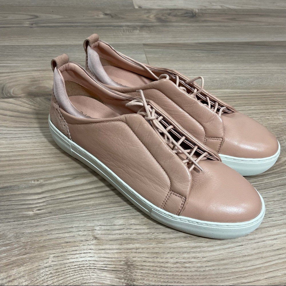 J/Slides Pink Lace Up Platform Sneakers
